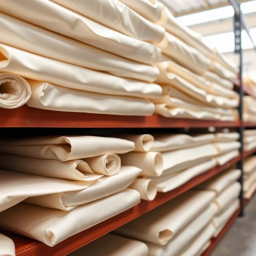Silk fabric rolls
